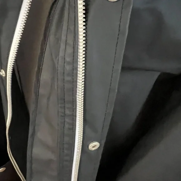 Urban Outfitters BDG BLACK PVC RUBBERIZED hooded Raincoat Vinyl Waterproof sz L